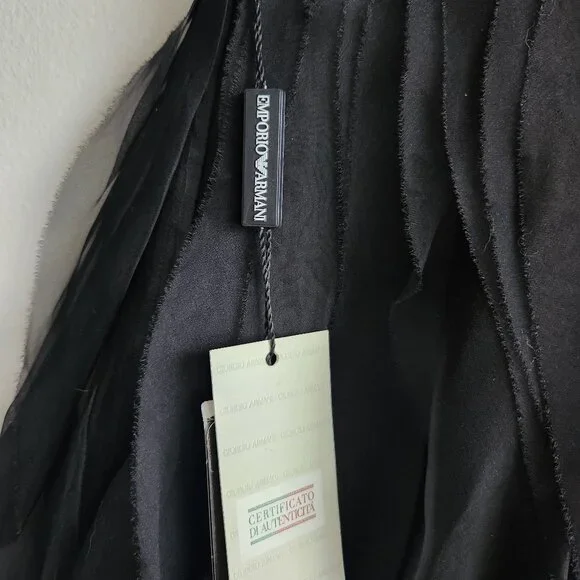 *NWT* Emporio Armani Black Silk Organza Mini Skirt - US 6  🇮🇹 - Picture 8 of 10